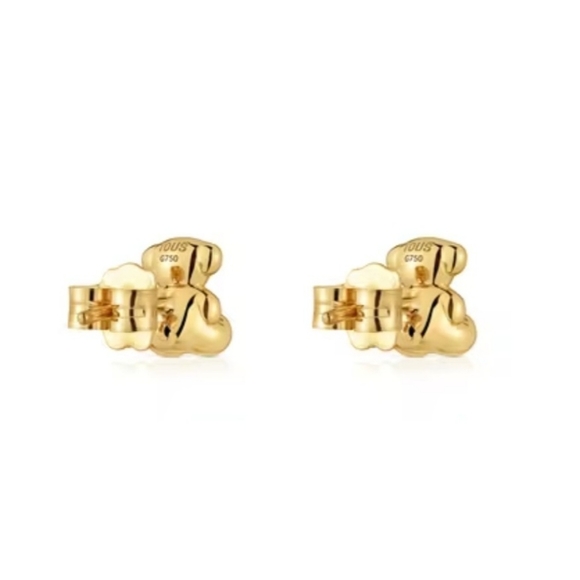 NEW! Woman  Gold Earrings with bear charm TOUS Bold Bear. Earring size: 8 mm. - Picture 3 of 4